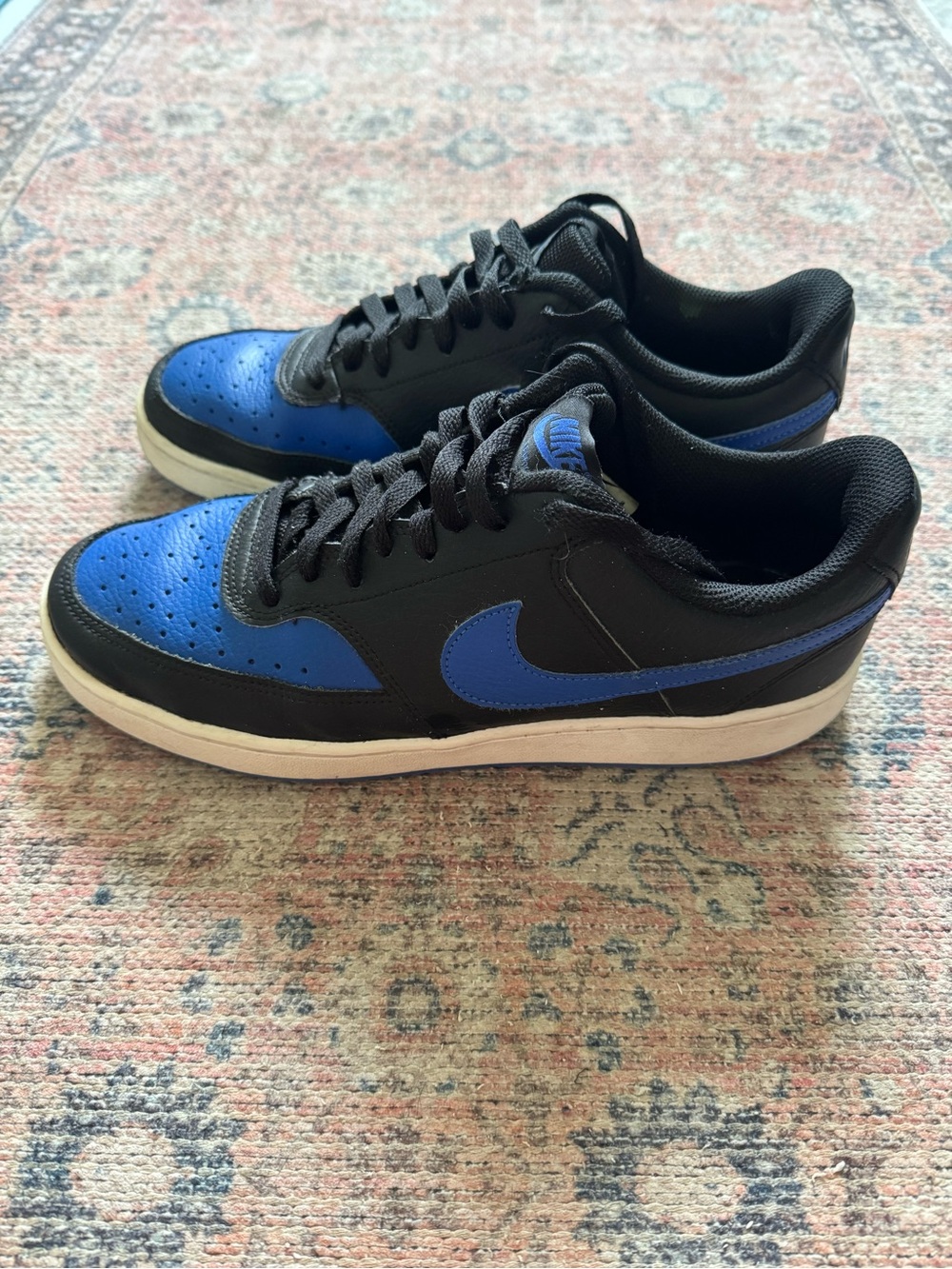 Nike Black and Blue Borough Low Sneakers